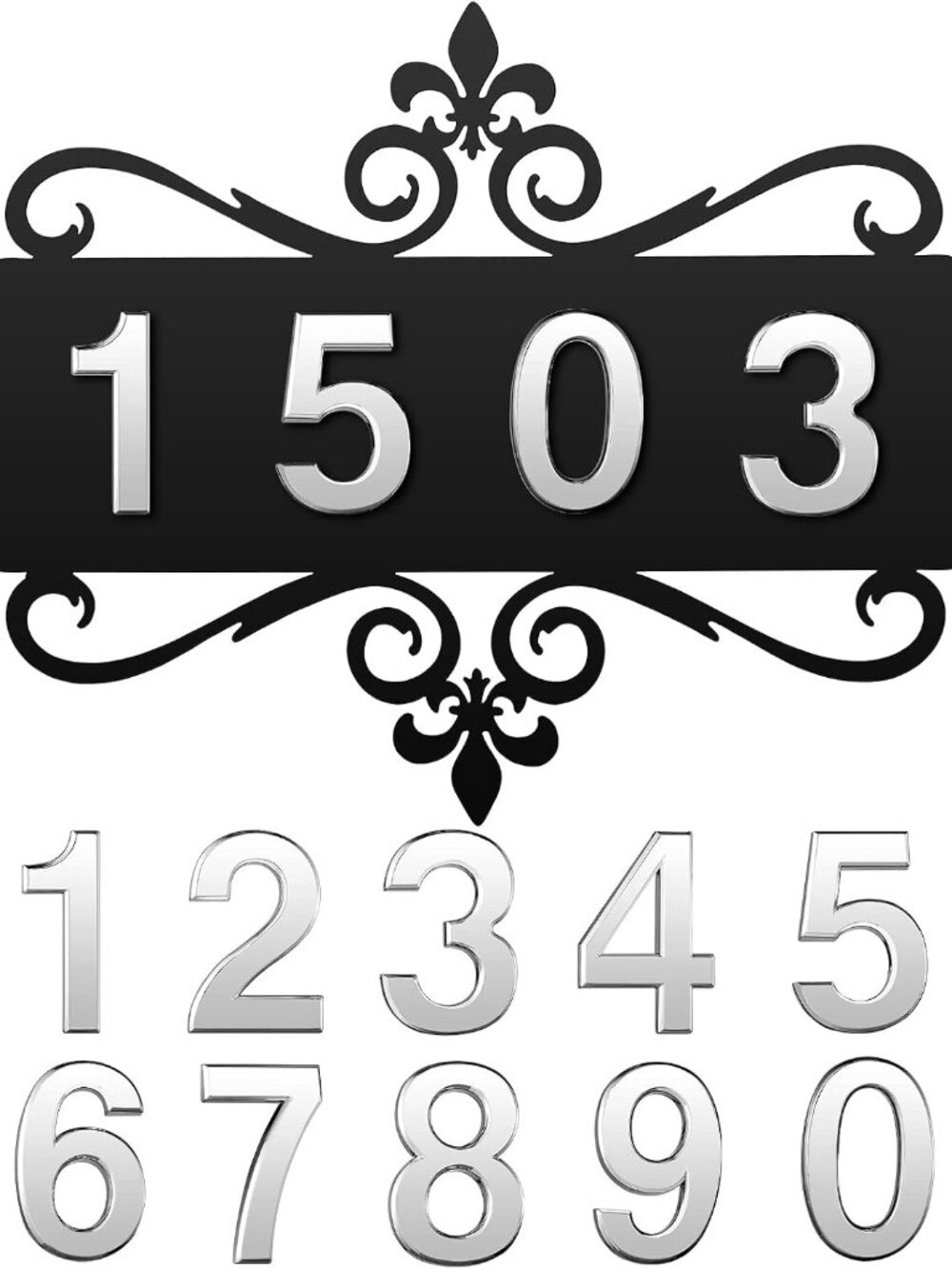 Metal Address Plaque, House Number Sign for Outside, 11.8 Inch